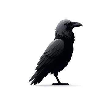 Majestic Raven Illustration in Profile with Glossy Plumage - Blackbird Art, Wildlife Concept on White Background

This title effectively captures the essential elements of the image while integ