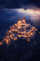 Beautiful citadel made of sapphires, AI Generated