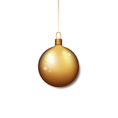 Transparent simple gold bauble for Christmas and New Year