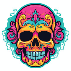 Sugar Skull Clipart Vector Illustration