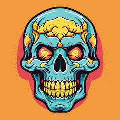 Sugar Skull Clipart Vector Illustration