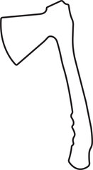 Wooden axe icon isolated on Transparent background. Element for business woodworking or lumberjack emblem. Builder construction metal with handle made of wood. Axe Line icon editable stock for web.