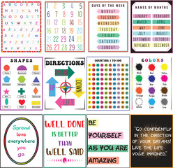 Educational Posters, Preschool Decor, Homeschool Prints, Montessori Classroom, Classroom Decor, Kid's Room Wall Art, Playroom Wall Art