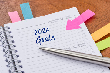 Daily planner with the entry 2024 Goals