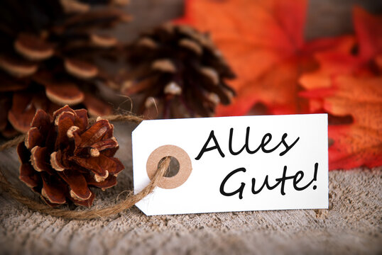 fall label with alles gute