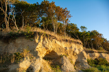 Steep coast with erosion on the island of Poel on the Baltic Sea, Germany