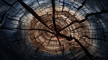 A backdrop of a cracked stump with wood texture