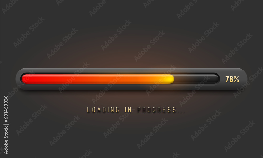 Poster progress loading bar. downloading process. concept technology. vector illustration.
