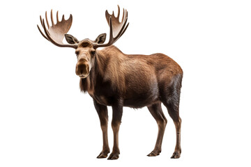Moose in Tranquil Setting Isolated on transparent background. Generative Ai