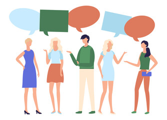 People talking. Vector illustration. Effective communication is essential for individuals to convey their thoughts and feelings Conversations play vital role in establishing and nurturing personal