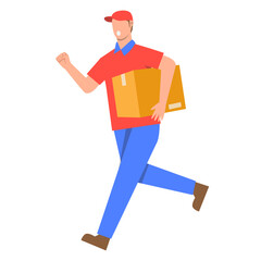 Flat Illustration of Faceless Courier Character. Vector Design