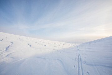 Winter landscape in Pallas Yllastunturi National Park, Lapland, Finland
