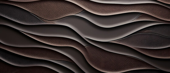 Close-up of metal wavy surface. Beautiful banner for decoration design, print, wallpaper, textile, interior design, poster.