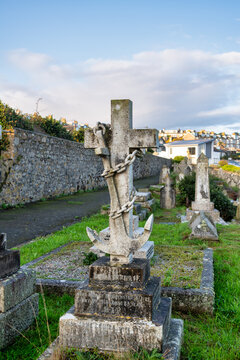 Friedhof von St. Ives in Cornwall / England  Gräber der Seeleute aus dem Ort