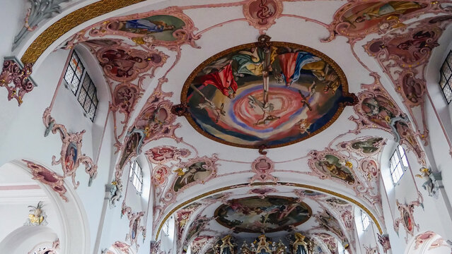 Deckengem&auml;lde in der Kirche St. Urban in Schonach im Schwarzwald