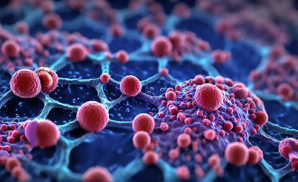 Cancer cells observed under a microscope Scientific image cancer medicine chemistry and biology