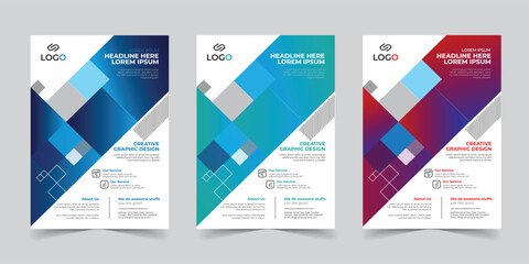 A4 Multipurpose Modern Corporate Business Flyer Template Design with Multi color