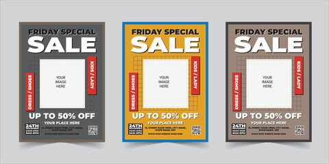 Retro style weekly offer flyer poster template Design