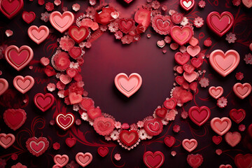 valentines day background, social media background for vday, full of romance cards with love, red rose and candles