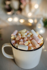 cup of coffee with marshmallows