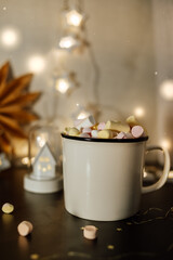 christmas cake and coffee