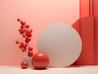 A Mesmerizing 3D Abstract Multicolor Visualization, colorful 3D abstract background design, Minimalistic pattern of simple shapes. Bright creative symmetric texture,  ai generated photo