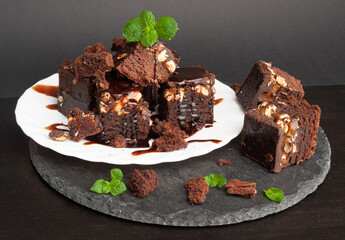 Nut Brownie, Homemade German Chocolate Cake, Chocolate Peanuts Cake, Brownie Square Piece