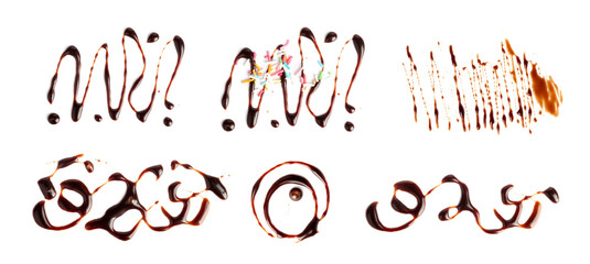 Chocolate Sauce Smear Isolated, Choco Sauce Drop, Cream Line, Melt Chocolate Drizzle
