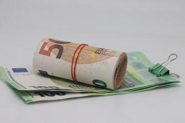 Euro banknotes money (EUR), currency of the European Union.