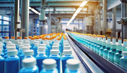  Factory of health medicine bottles on conveyor