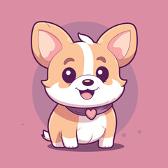 Cute Corgi Dog Illustration