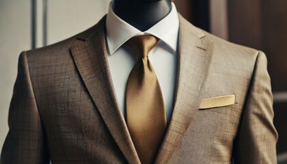 Mannequin dressed in business suit close up