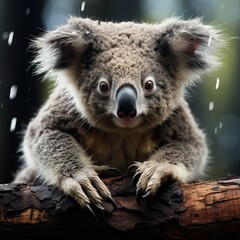 Photo of a wise and contemplative koala. Generative AI