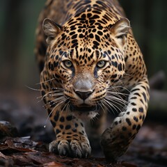 Photo of a striking and elusive jaguar. Generative AI