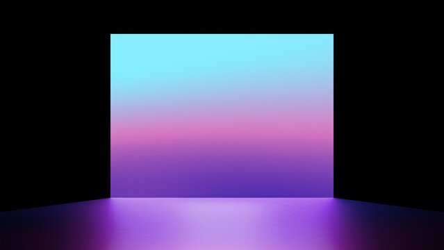 光るグラデーションの壁/トンネル/ステージ/フレームデザイン/虹色	