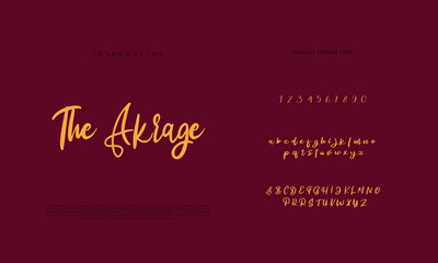 Handwritten Script font. Hand drawn brush style modern calligraphy cursive typeface. Hand Lettering and Custom Typography alphabet for Designs: Logo, Greeting Cards, Poster. Vector Brush type set.
