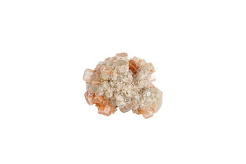 aragonite mineral stone macro on white background