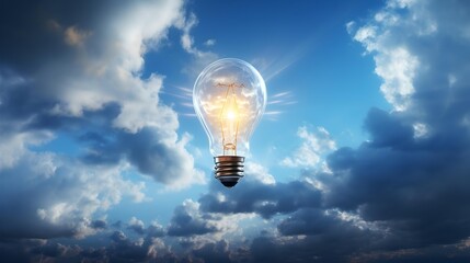 Eco-friendly inspiration: A green lightbulb symbolizing sustainable ideas and innovation, merging technology with nature for environmental conservation and ecological solutions