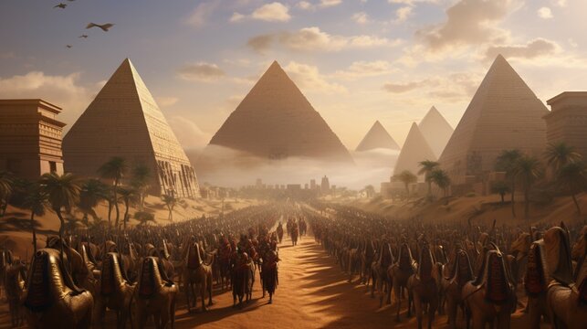 a grand procession celebrating the victory of an Egyptian pharaoh in battle