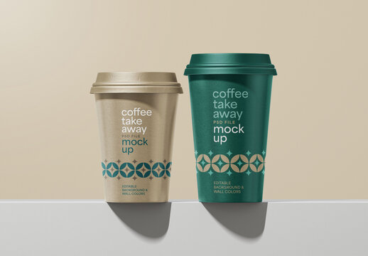 Paper Take Away Coffee Cup Mockup for Design and Branding Projects