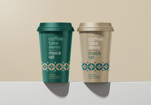 Paper Take Away Coffee Cup Mockup for Design and Branding Projects