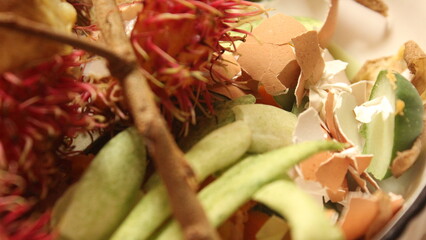 Cropped Image of Organic Waste Comprising Fruit Peels
