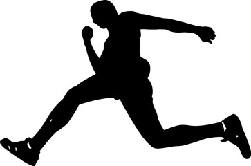 silhouette of running person