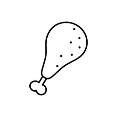 Сhicken leg icon design template. Fried or grilled thigh logo background.