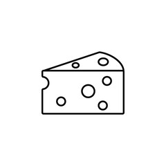 Cheese with holes, linear icon. Line with editable stroke icon