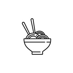 noodles icon from china collection. Thin line noodles outline icon illustration.