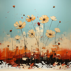 background with poppy flowers