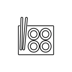 Japanese food line icon sushi