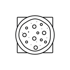 pizza box icon. Pizza symbol. Linear style sign for mobile concept and web design. Hot Pizza symbol logo illustration.