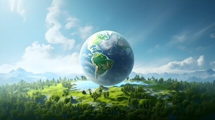 Fototapeta na wymiar green planet earth